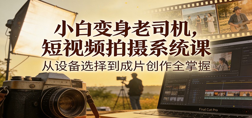 小白变身老司机，短视频拍摄系统课，从设备选择到成片创作全掌握-智联创客