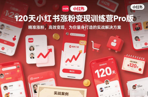 120天小红书涨粉变现训练营Pro版，精准涨粉，高效变现，为你量身打造的实战解决方案-智联创客
